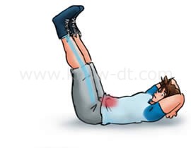 腹筋運動(レッグレイズ) ステップ1 イラスト