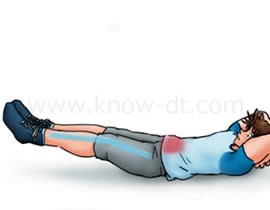 腹筋運動(レッグレイズ) ステップ2 イラスト